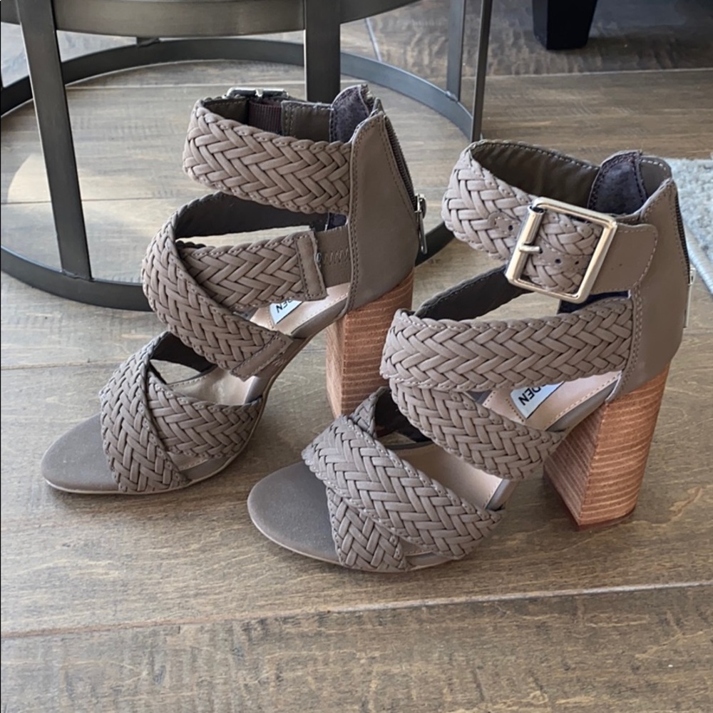 Steve Madden Brown Chucks Heel Sandal